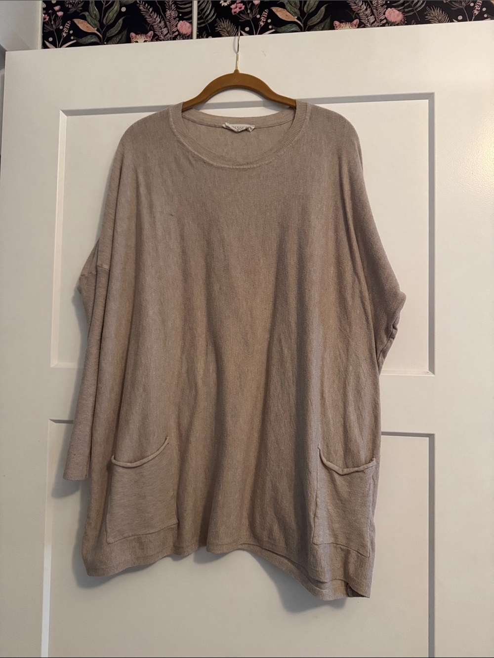 First Impressions Scoop Neck Tunic Sweater in Taupe